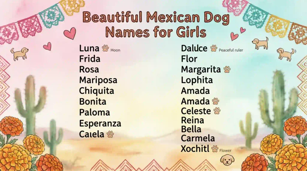 Beautiful Mexican Dog Names for Girls