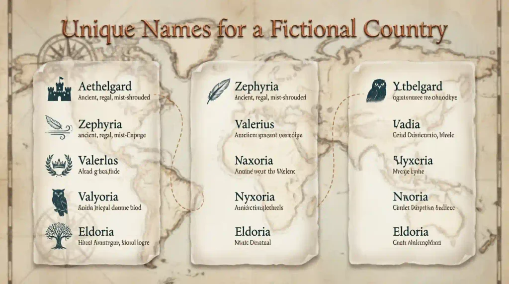 Unique Names for a Fictional Country