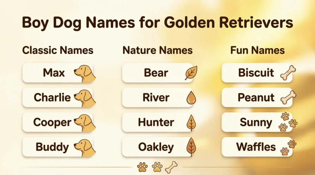 Boy Dog Names for Golden Retrievers