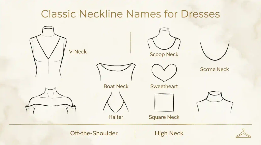 Classic Neckline Names for Dresses