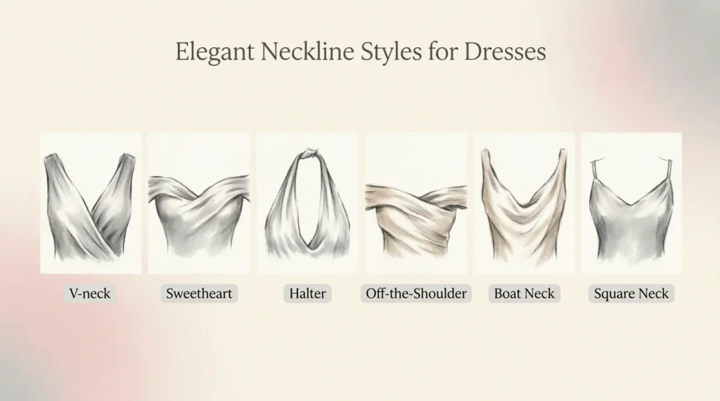 Elegant Neckline Styles for Dresses
