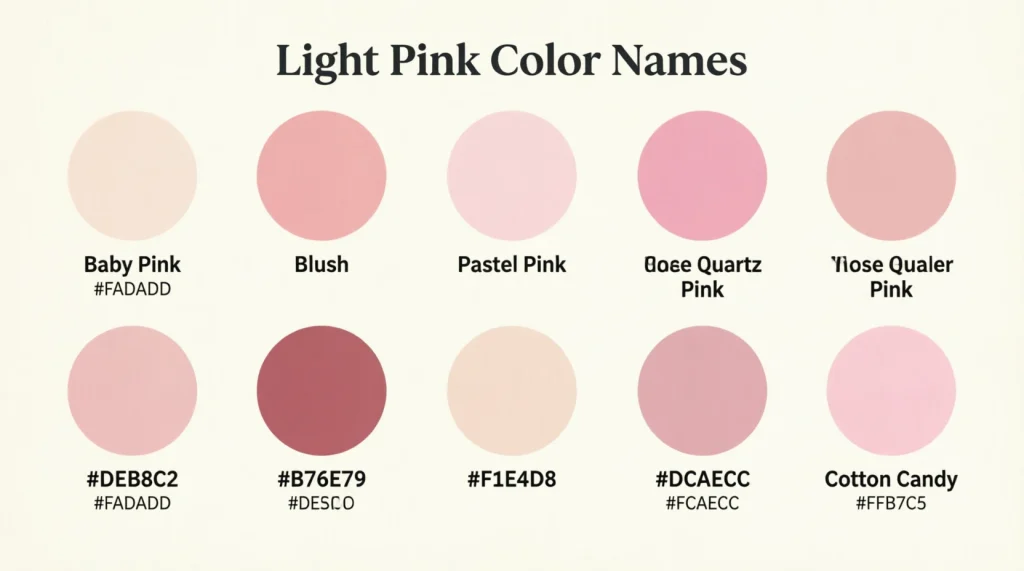 Light Pink Color Names