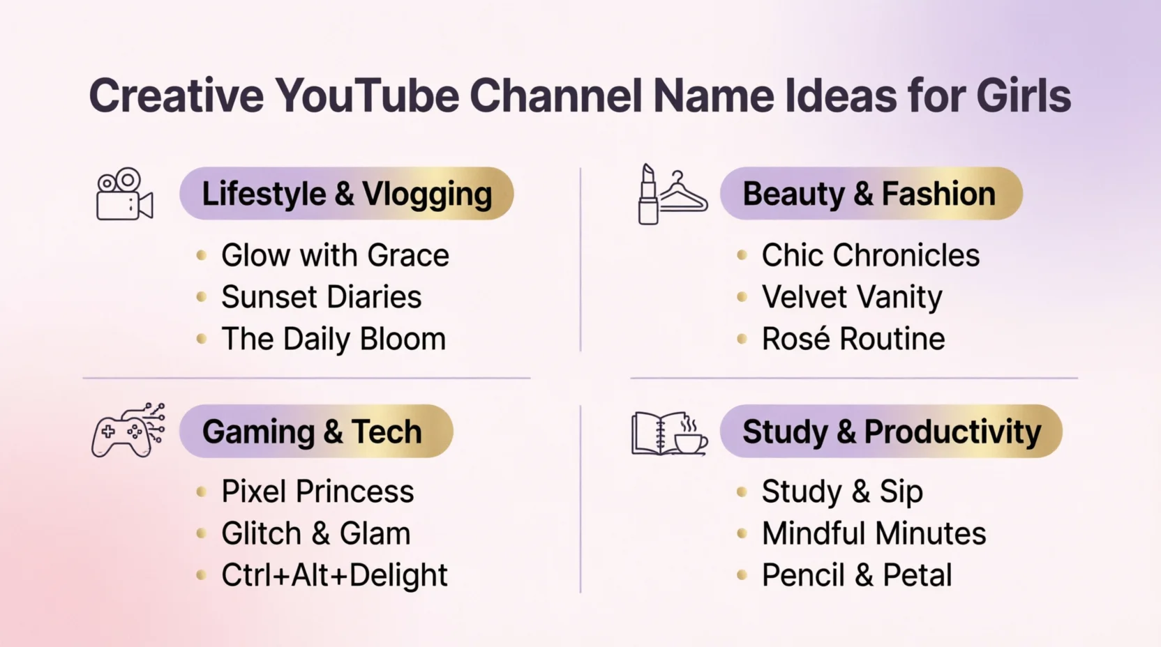 youtube channel names for girls